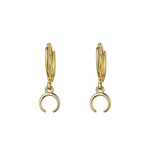 CRESCENT Gold Moon Huggie Hoops