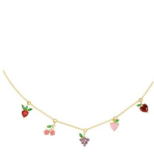 FRUIT Basket 14K Gold Necklace