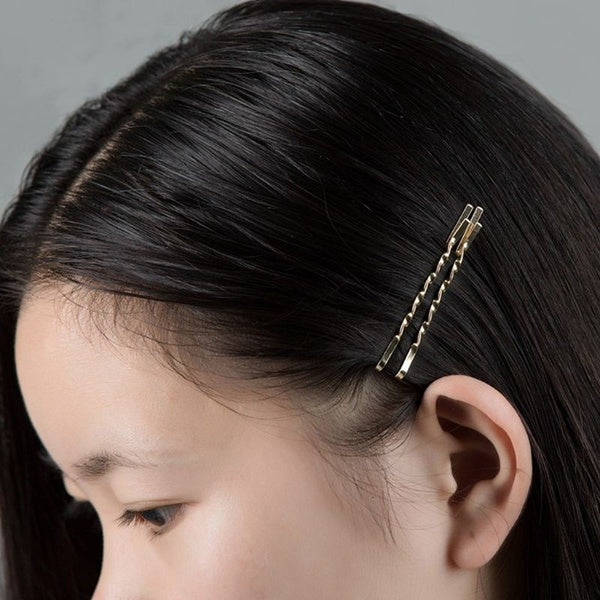 Gold Twist Bobby Pin Set