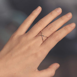 The HALO 10K Goldplated Double Cross Ring