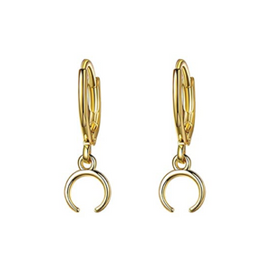 CRESCENT Gold Moon Huggie Hoops