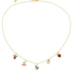 FRUIT Basket 14K Gold Necklace