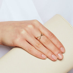 The HALO 10K Goldplated Double Cross Ring