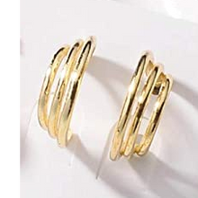 Load image into Gallery viewer, LARA Triple Gold Huggie Hoop Studs
