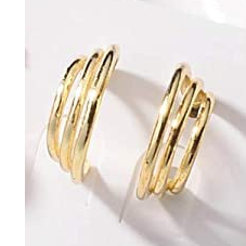 LARA Triple Gold Huggie Hoop Studs