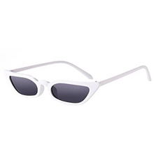 Load image into Gallery viewer, The LANA Squared Retro Skinny-Cat Sunnies in White
