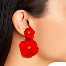 Load image into Gallery viewer, FIONA Drop Earrings in Crimson
