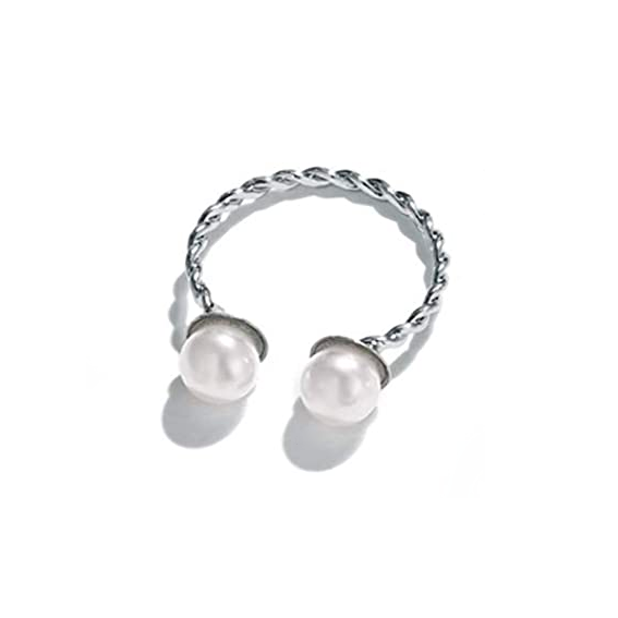 ARIEL Pearl Open-Twist Ring in 925 Silverplate