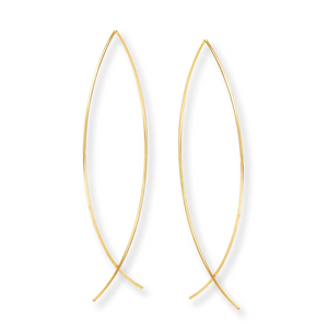 MILA Delicate Gold Threader Hoop Earrings in 14K Goldplate