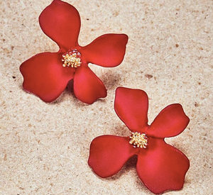 CASSIE Scarlet Floral Studs