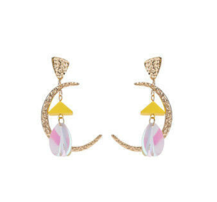 SONRISA Gold/Canary Moondrop Earrings