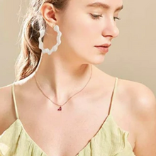 Load image into Gallery viewer, CHLOE Pink Scalloped Shell Hoops
