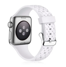 Load image into Gallery viewer, HYPSY™ White Hatch-Braid Silicone iWatch Band - 38/40mm
