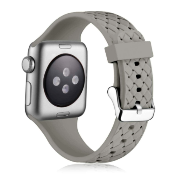 HYPSY™ Gray Hatch-Braid Silicone iWatch Band - 38/40mm