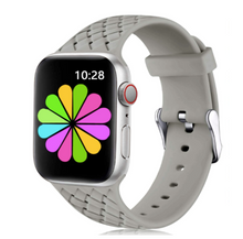 Load image into Gallery viewer, HYPSY™ Gray Hatch-Braid Silicone iWatch Band - 38/40mm
