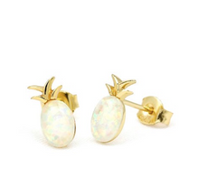 Load image into Gallery viewer, PIÑA Gold Opal Pineapple Studs
