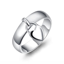 Load image into Gallery viewer, VALERI Silver Heart Padlock Ring
