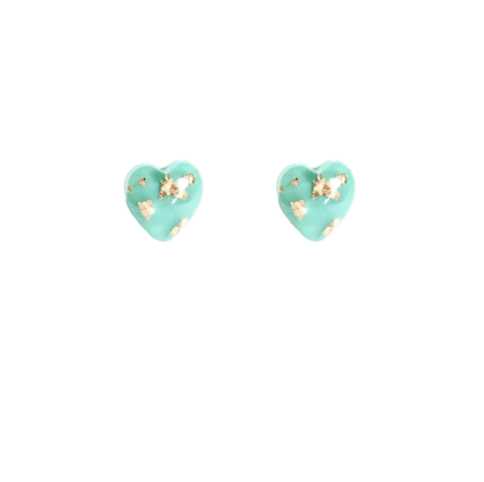 MADELINE Gold Flake Heart Studs