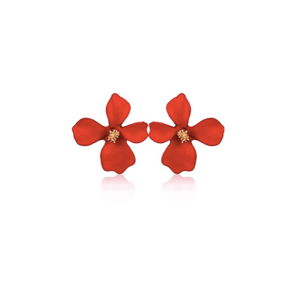 CASSIE Scarlet Floral Studs