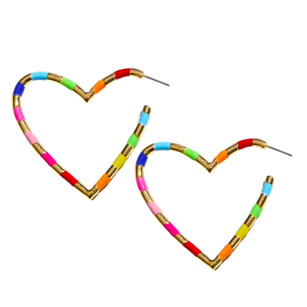 GOLDIE Rainbow Heart Hoops