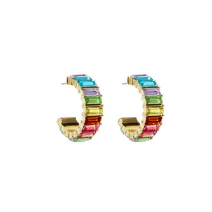 SADIE Rainbow Columnar Huggie Hoops