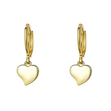 Load image into Gallery viewer, HEART Mini Gold Huggie Hoops
