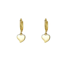 Load image into Gallery viewer, HEART Mini Gold Huggie Hoops
