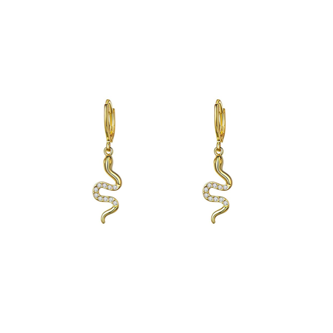 HISSY Gold Pavé Huggie Hoops