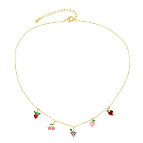 FRUIT Basket 14K Gold Necklace