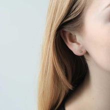 Load image into Gallery viewer, Tiny Crystal Stud Earrings in 14K Goldplate
