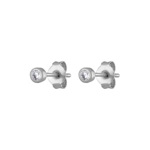 Tiny Crystal Stud Earrings in 925 Silver Plating