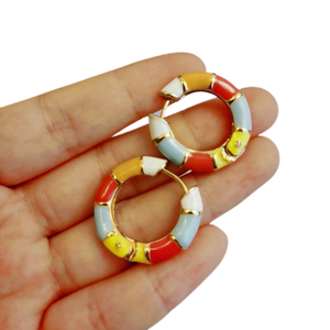 FRUTTI Enamel Huggie Hoops