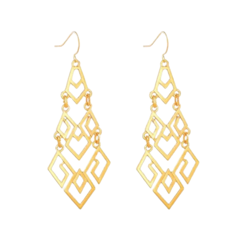 THEA 14K Goldplate Tiered Chandelier Drop Earrings