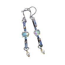 Load image into Gallery viewer, SHAWNA Silver Hammered Moonstone Drops
