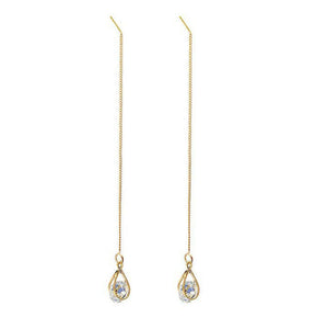 HAVEN Gold Teardrop Crystal Threaders