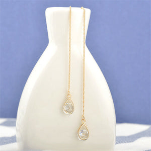 HAVEN Gold Teardrop Crystal Threaders