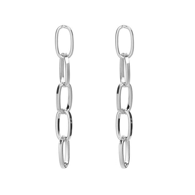 ESSEX Silver Paperclip Chainlink Earrings