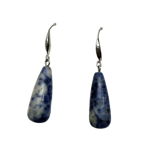 TELLA Silver Sodalite Stone Teardrops