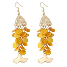 Load image into Gallery viewer, FISHER Mustard Shell Drop Earrings
