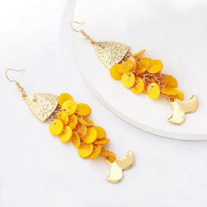 FISHER Mustard Shell Drop Earrings