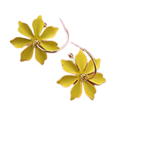 Load image into Gallery viewer, JENN Floral Hoops in Canary
