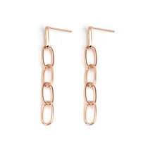 Load image into Gallery viewer, ESSEX Rose Gold Paperclip Chainlink Earrings
